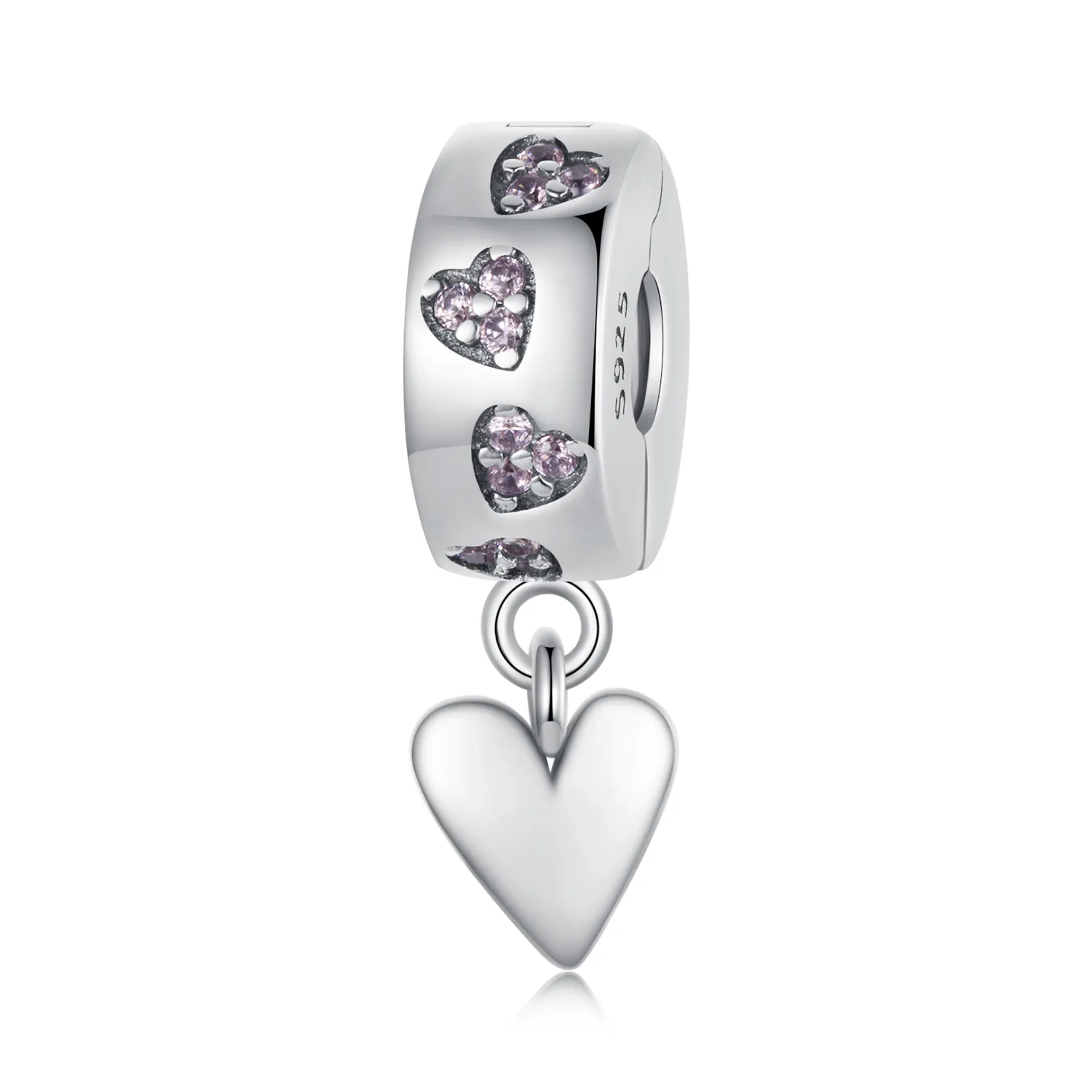breloc cu cataramă din silicon smart heart stil pandora scc2694