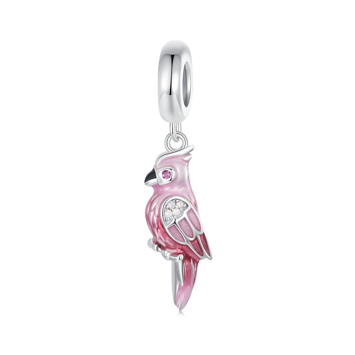 breloc papagal roz stil pandora bsc971