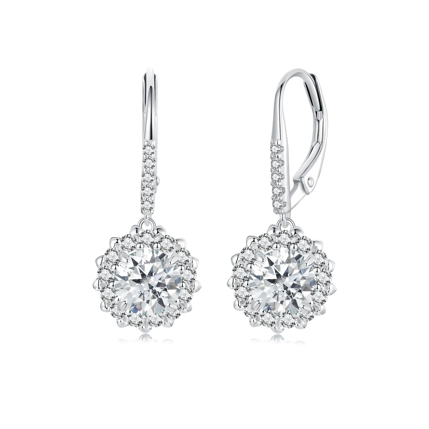 cercei moissanite stil pandora sparkling 1ct două certificate mse046