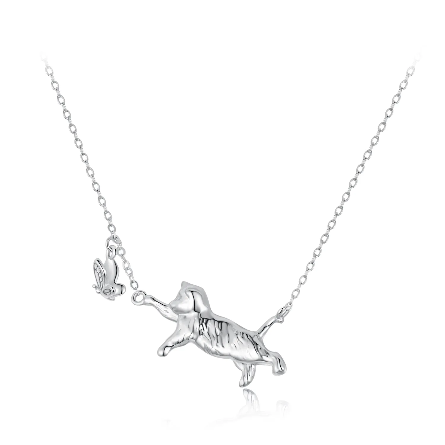 colier pisica si fluture stil pandora scn514