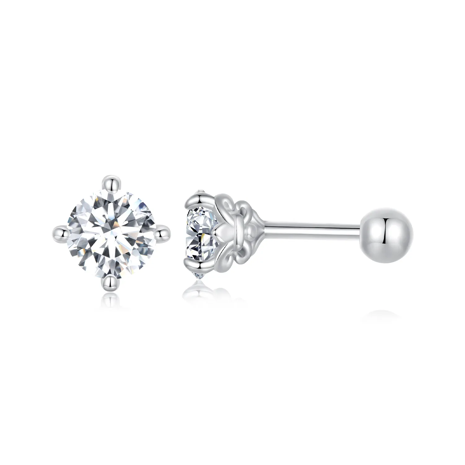 cercei cu bile cu fir moissanite stil pandora două certificate mse050