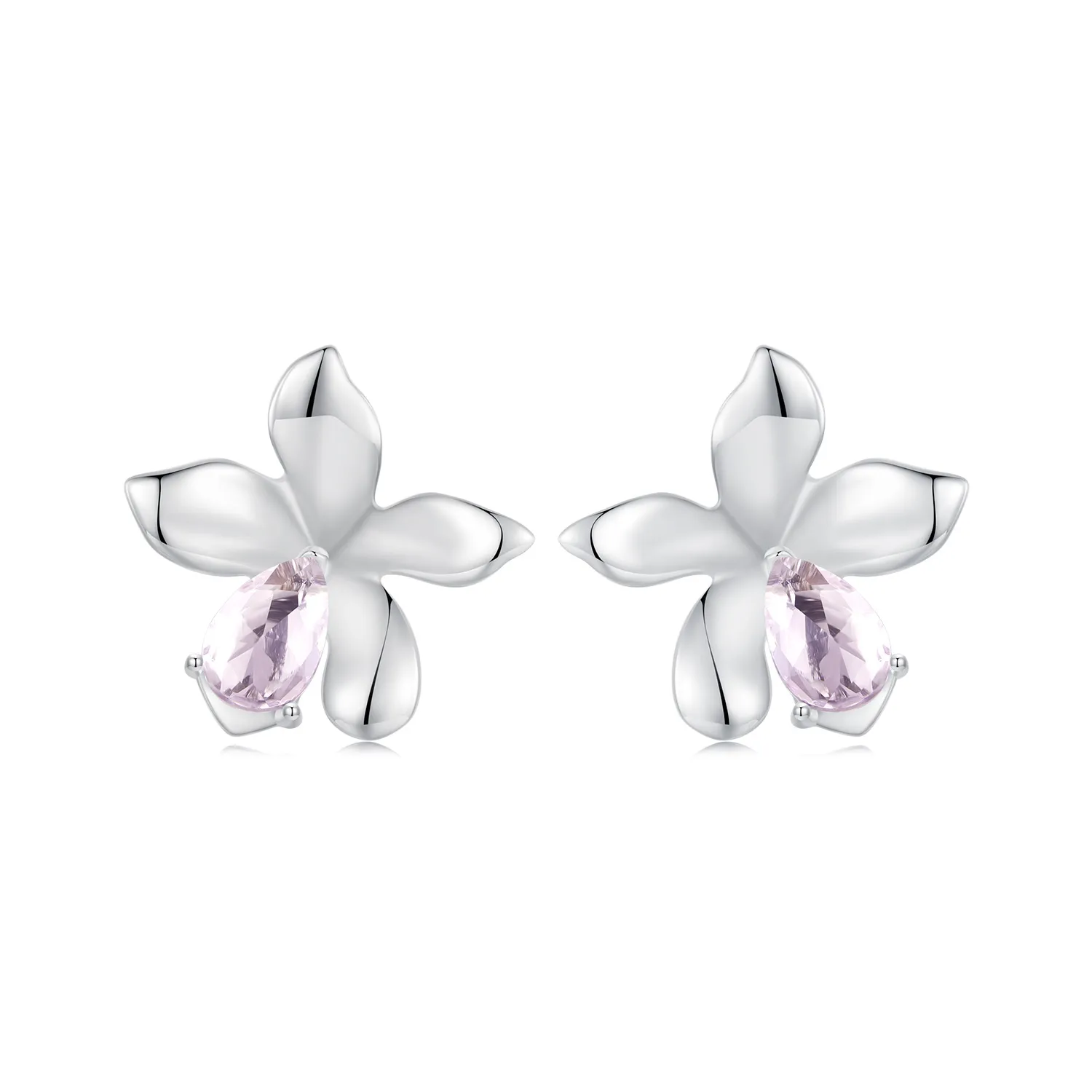cercei cu flori roz stil pandora sce1723