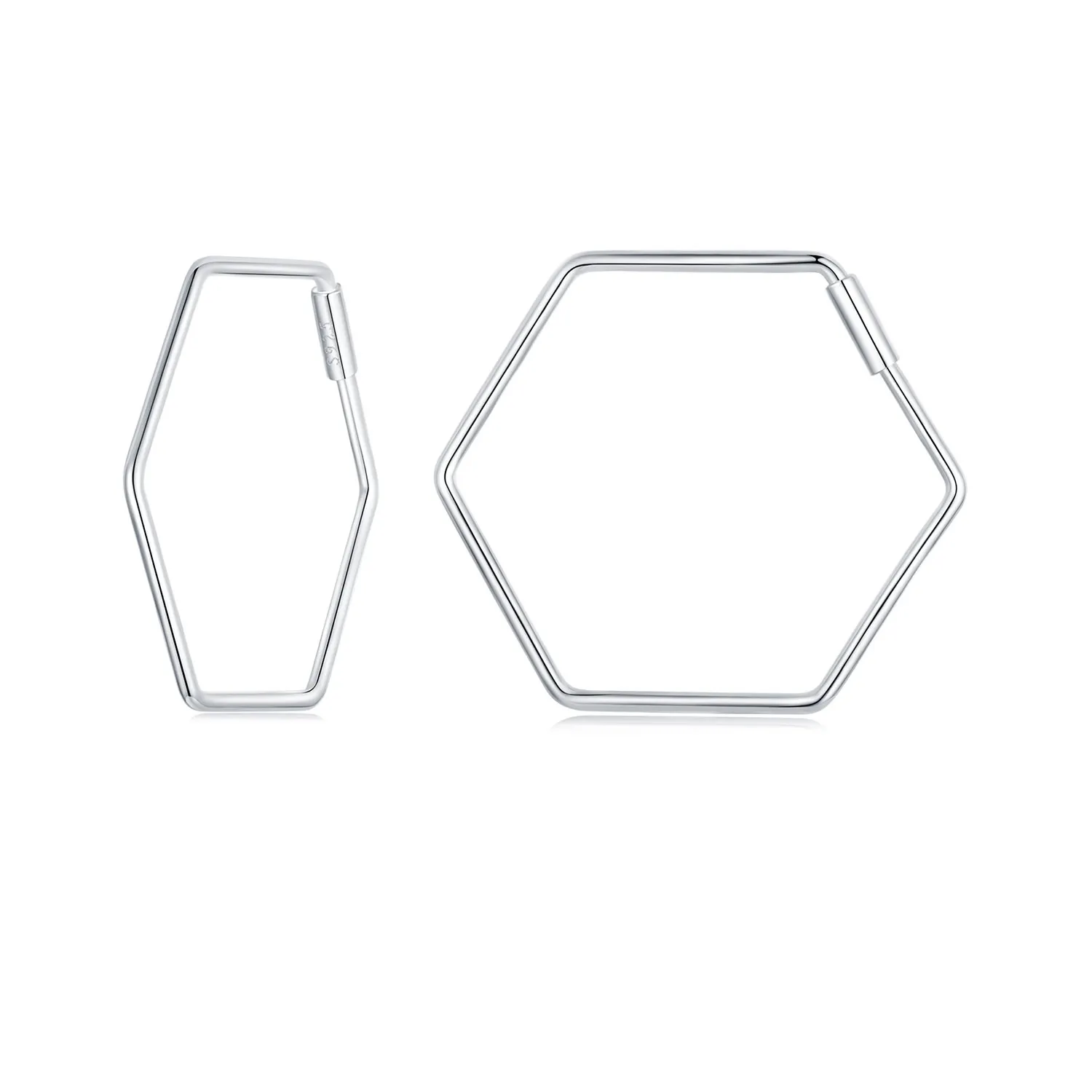 cercei simpli cu hexagon stil pandora sce1710