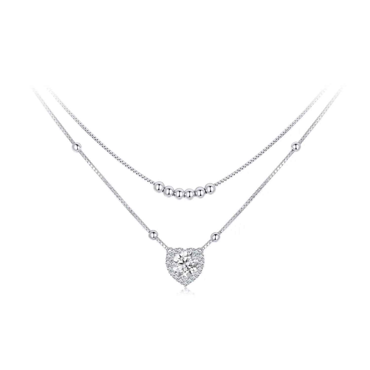 colier dublu moissanite stil pandora un certificat msn033