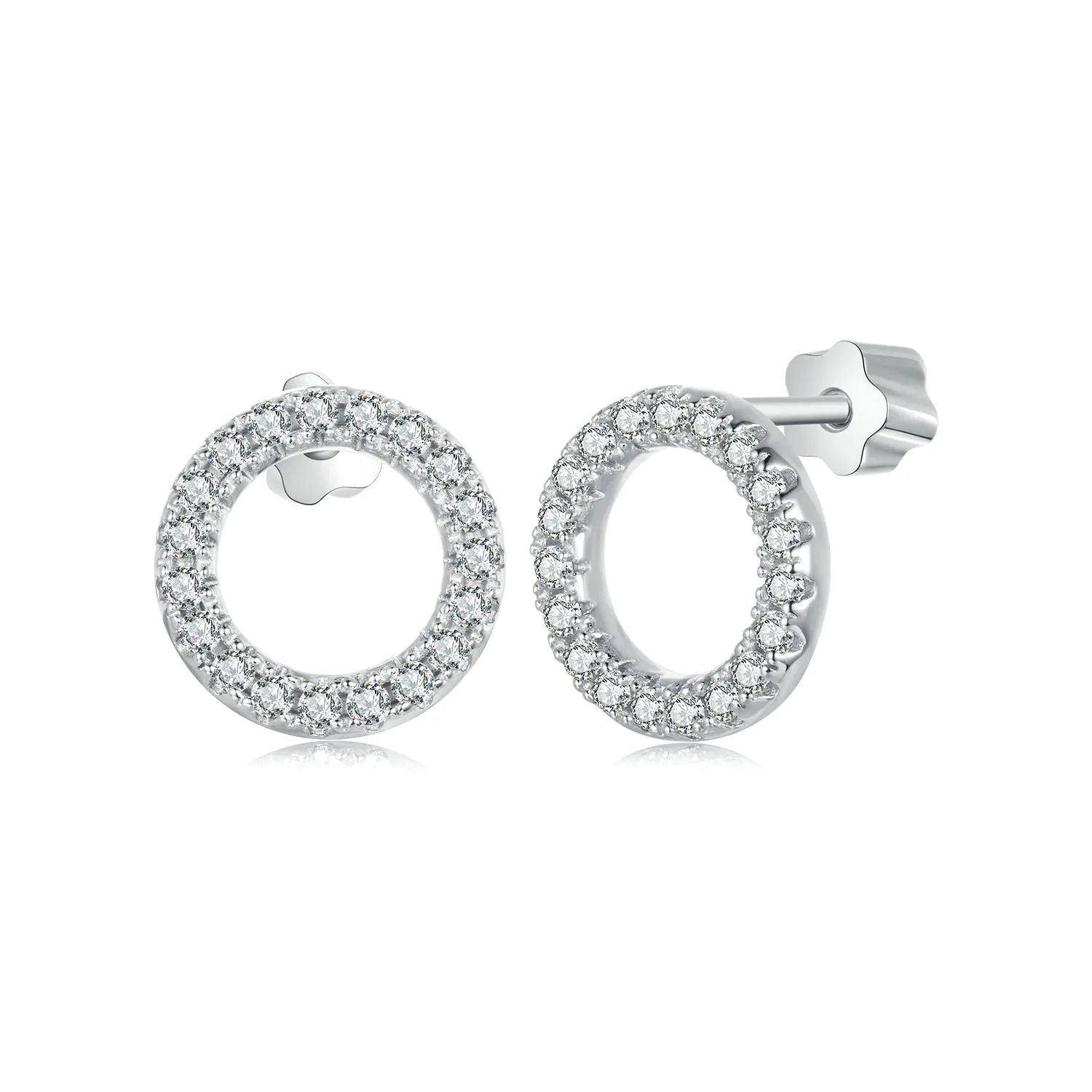 cercei moissanite stil pandora noapte înstelată 0013ct două certificate mse055