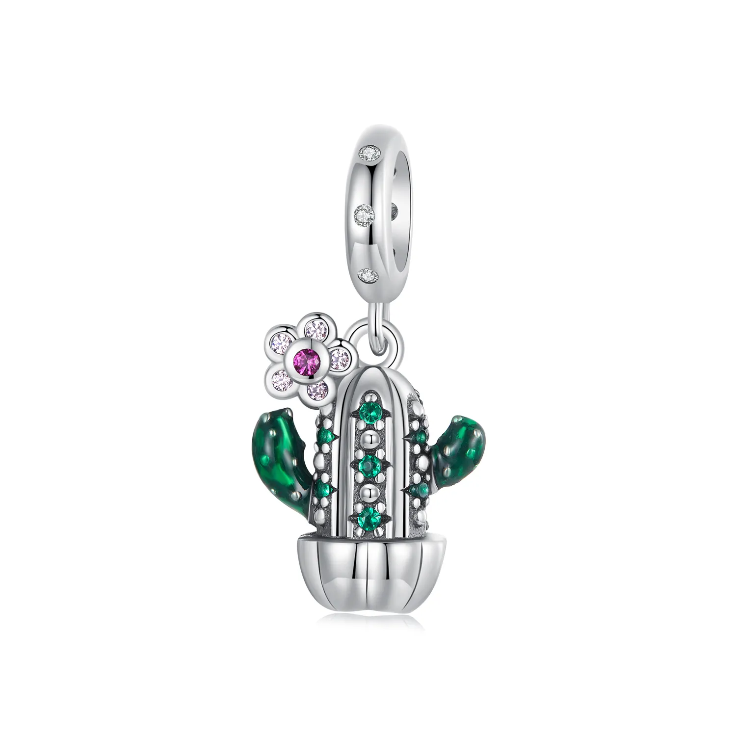 charm pandora tip cactus flower scc2831