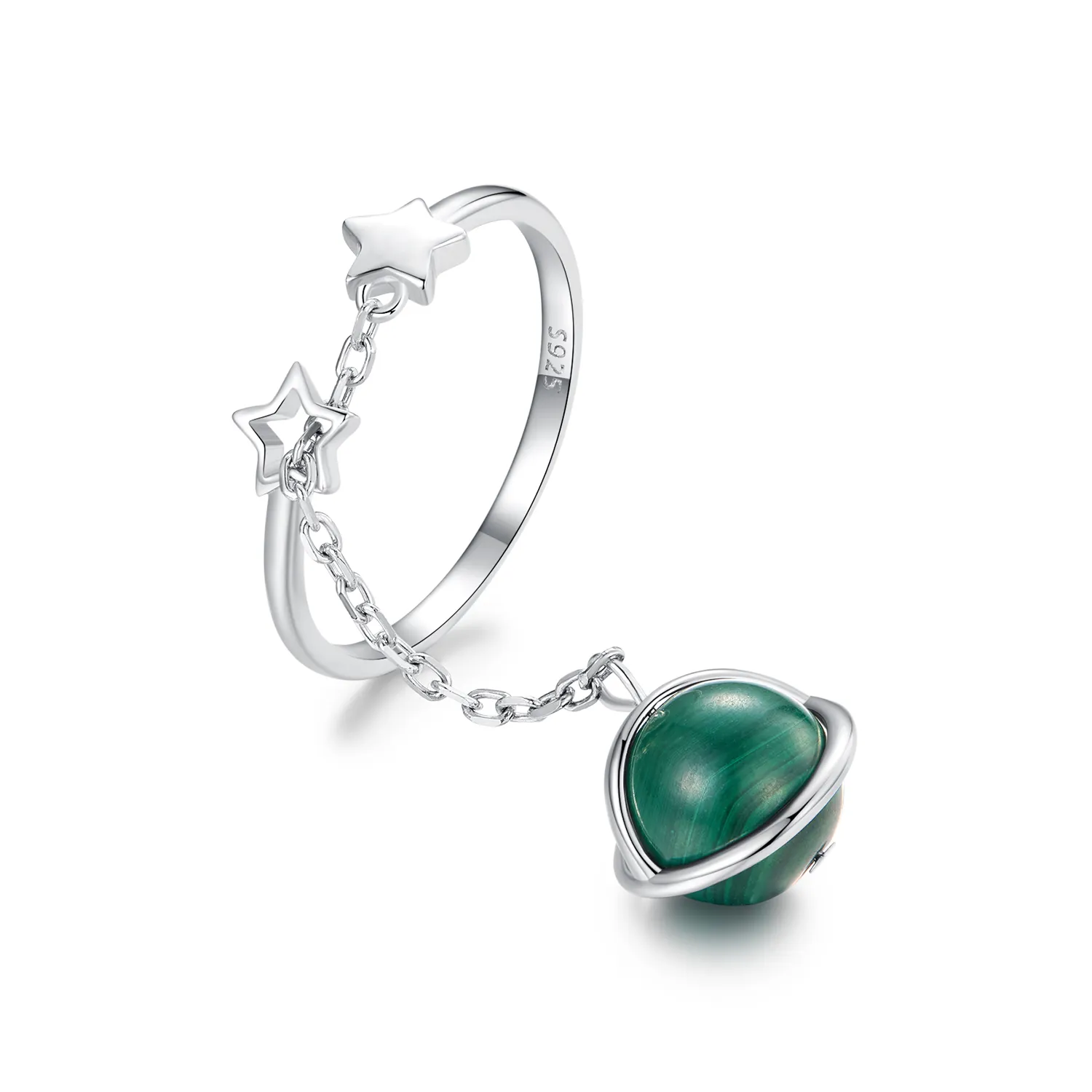 inel deschis din malachit natural stil pandora scr1034e