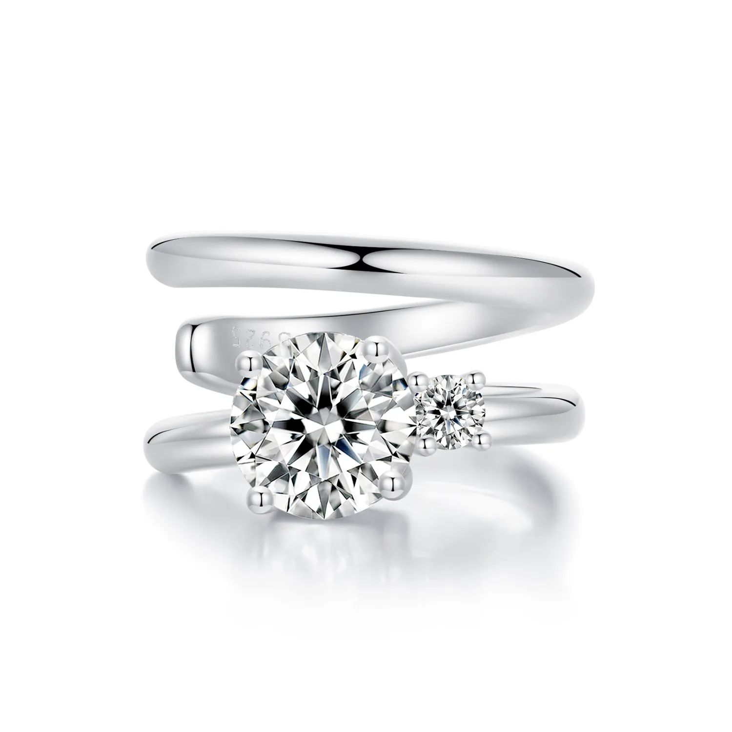pandora tip double moissanite ear cuff cu un certificat mse058