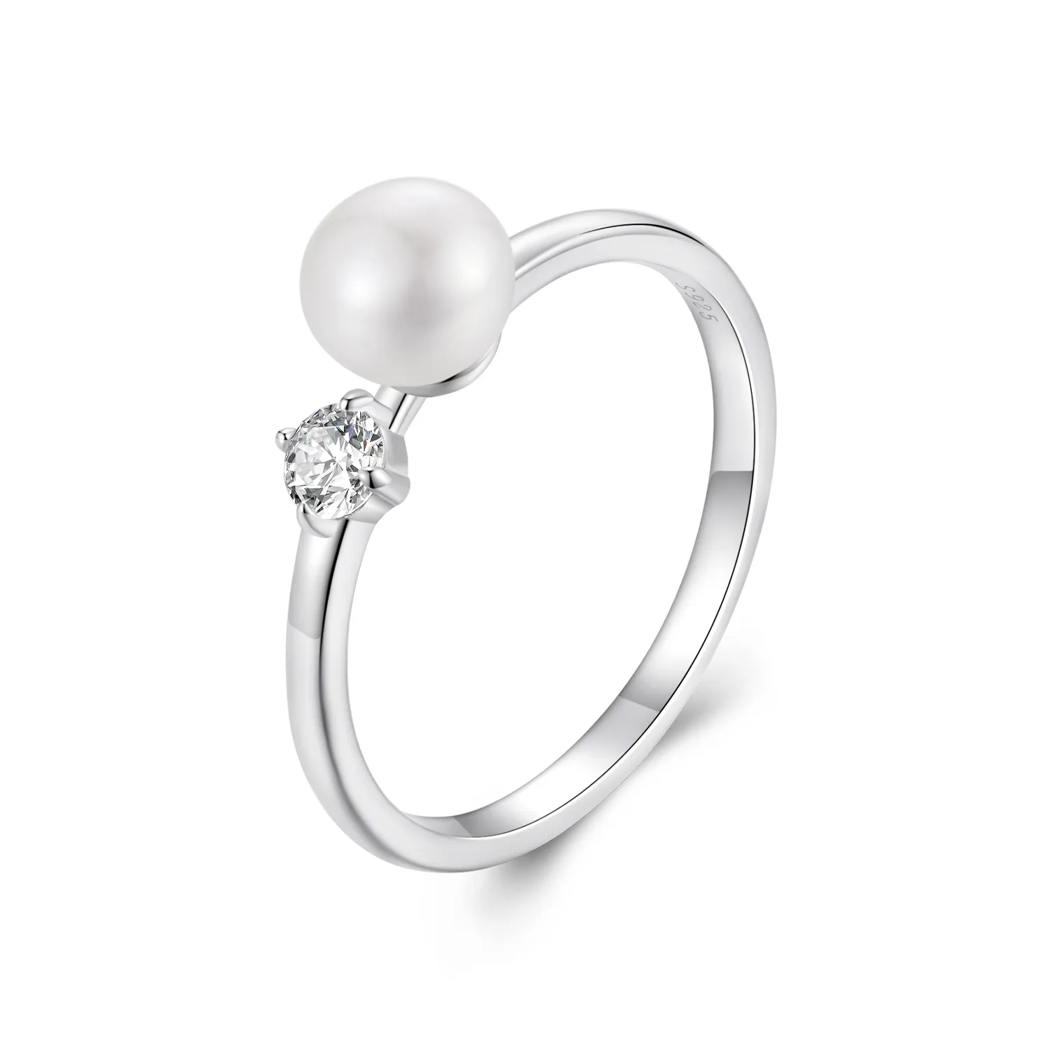 pandora tip inel moissanit cu perle naturale cu un certificat msr053