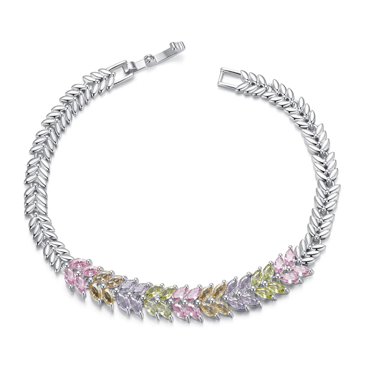 bratara stil pandora frunze sclipitoare yib067 acf
