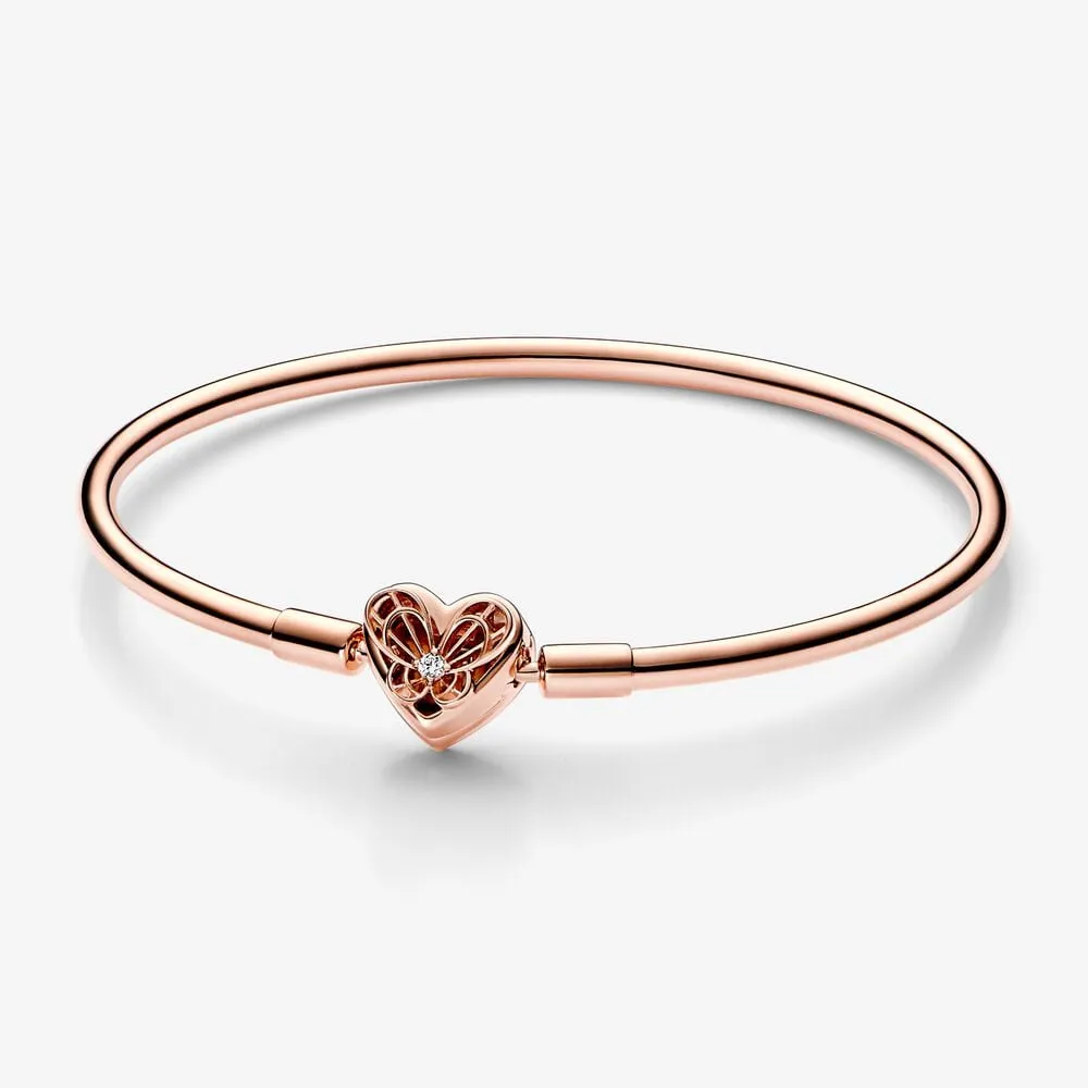 brățară fixă cu inimioară și fluture pandora moments 582594c01