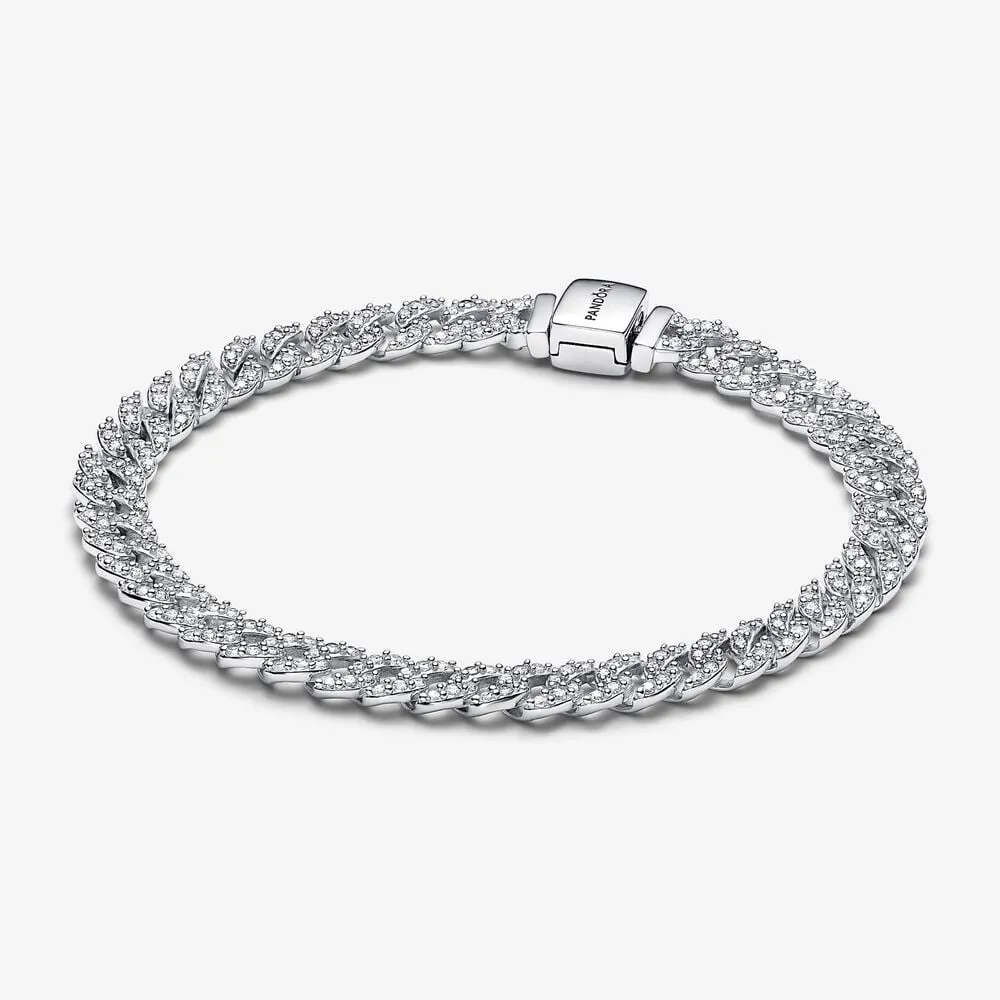 brățară lată de tip lănțișor cu pavé pandora timeless 593008c01