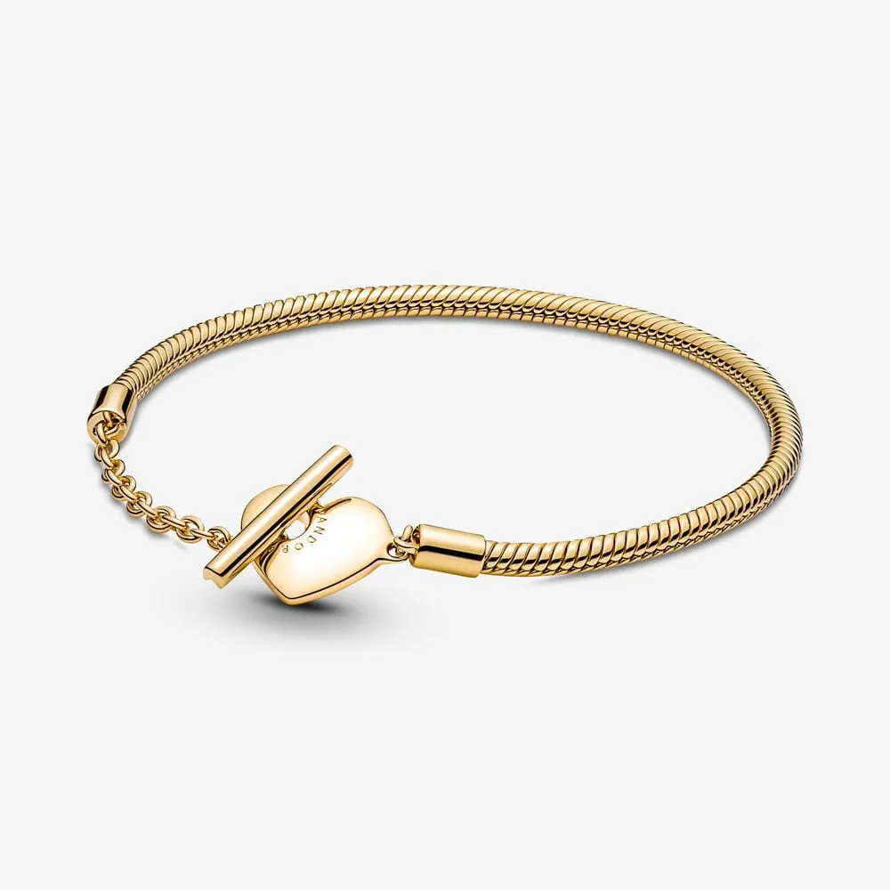 brățară tip lanț clasic cu bară în t și inimă pandora moments 569285c00