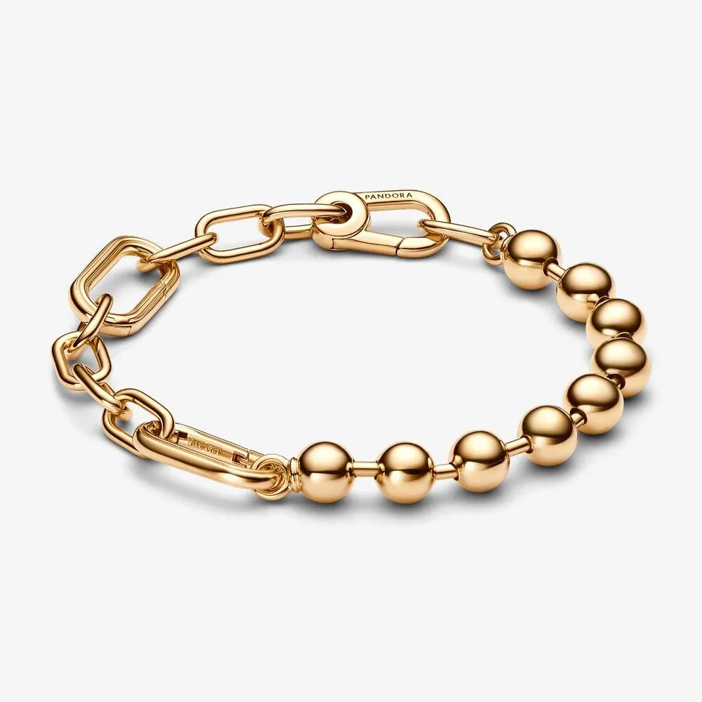 brățară tip lanț cu verigi și mărgele metalice pandora me 562793c00