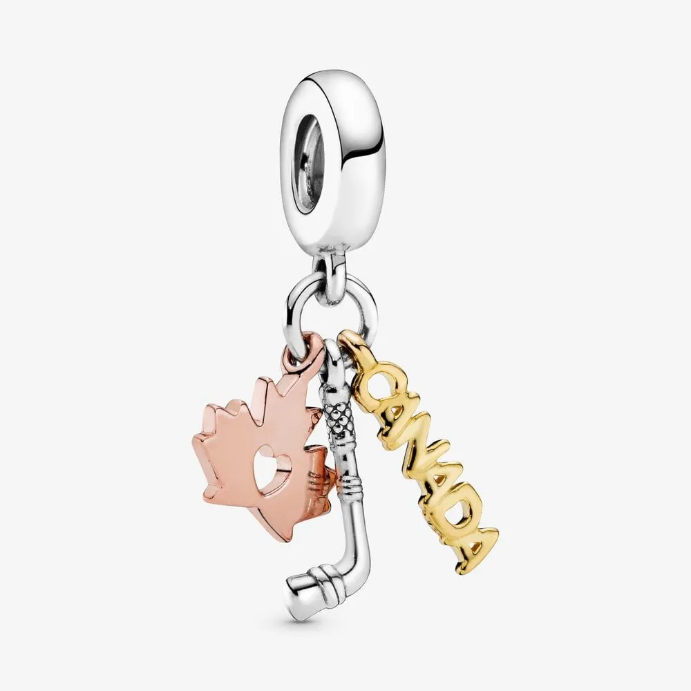 charm pandora canada frunze de arțar și baston de hochei 798996c00
