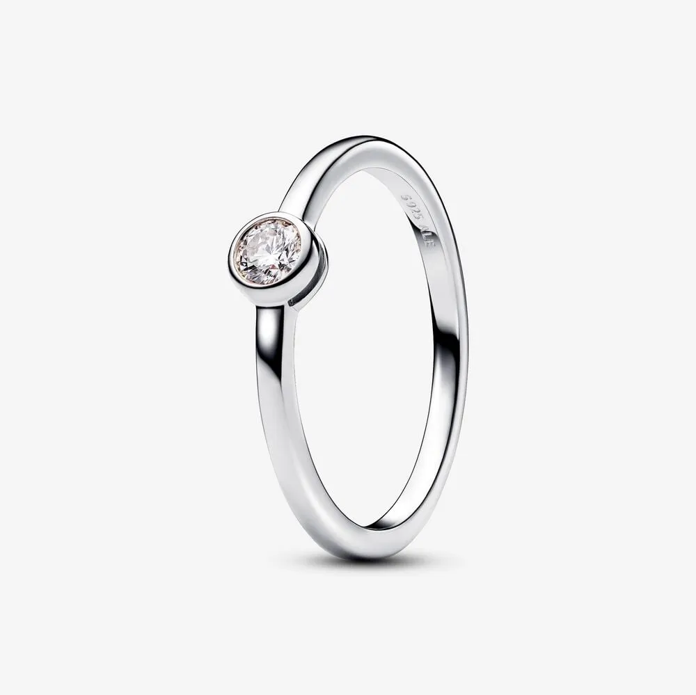 inel cu lunetă cu diamante cultivate în laborator pandora era 015 carate tw argint sterling 192894c01