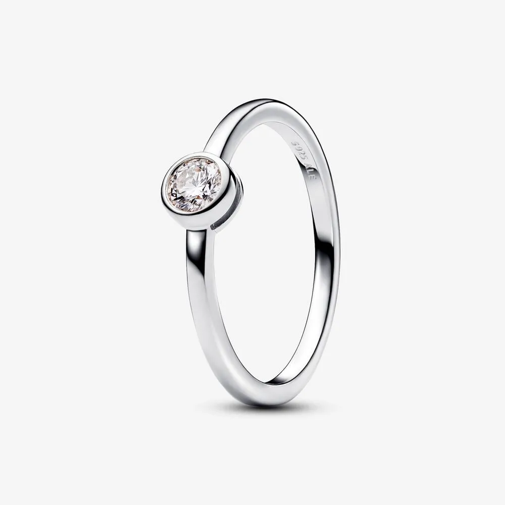 inel cu lunetă cu diamante cultivate în laborator pandora era 025 carate tw argint sterling 192900c01