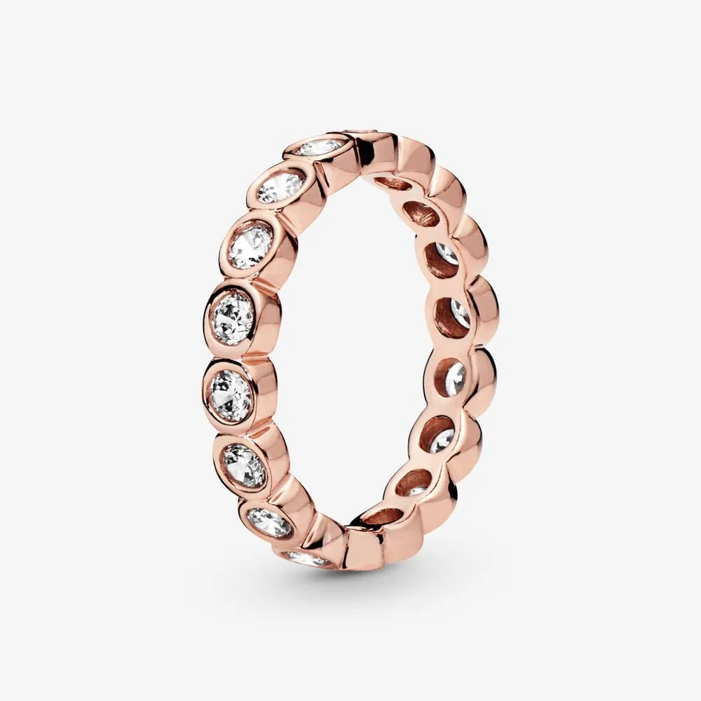 large round pandora rose eternity ring with clear cubic zirconia 180942cz