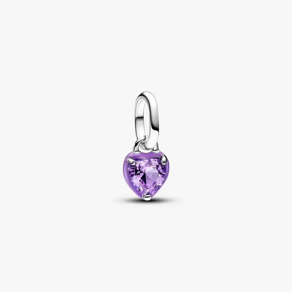 mini talisman de tip pandantiv cu inimă chakra mov pandora me 793042c04