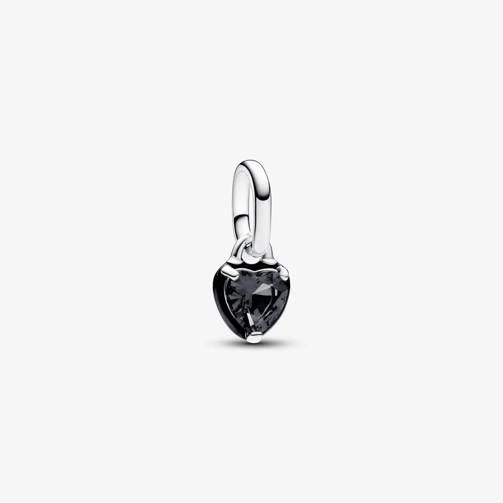 mini talisman de tip pandantiv cu inimă chakra neagră pandora me 793042c01