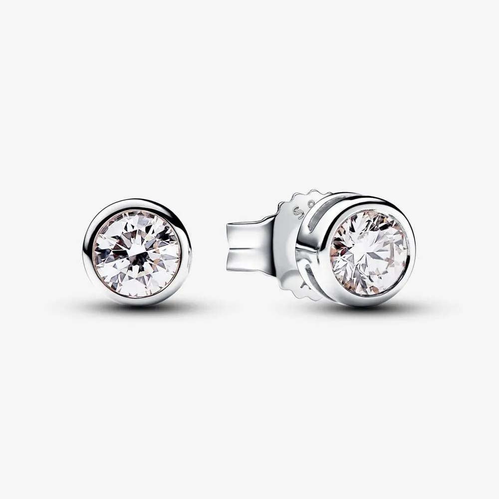 pandora era cercei cu lunetă cu diamante cultivate în laborator 030 carate tw argint sterling 292857c01