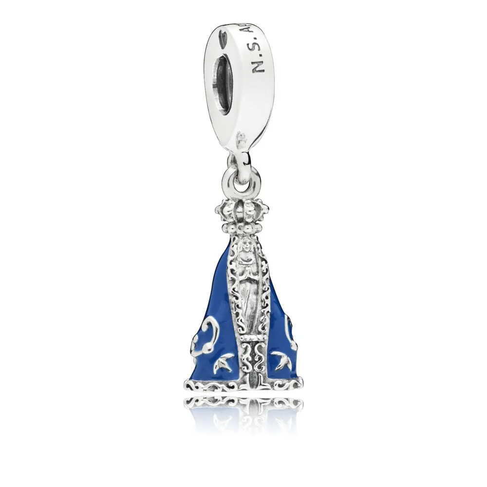 pandora nossa senhora aparecida silver dangle with blue enamel 797542en170