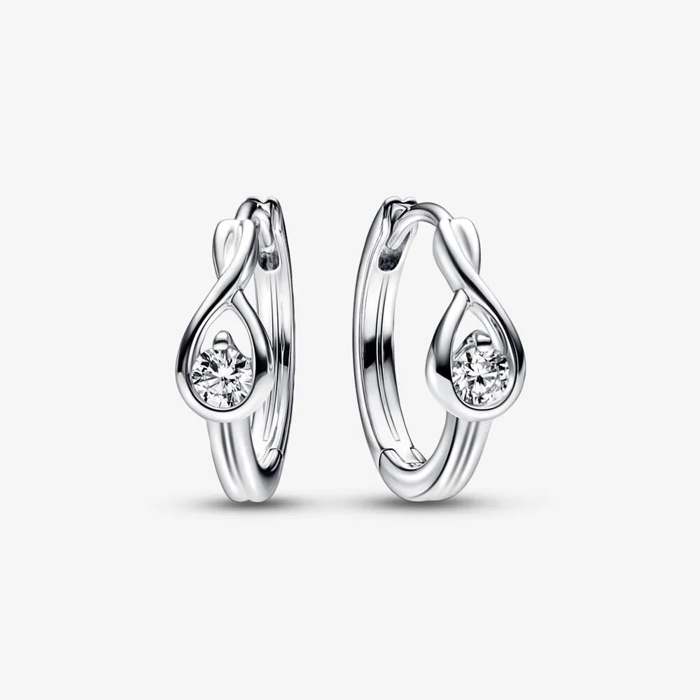 sterling silver hoop earrings with 020 ct tw g j vs+ round brilliant excellent cut lab grown diamond 292412c01