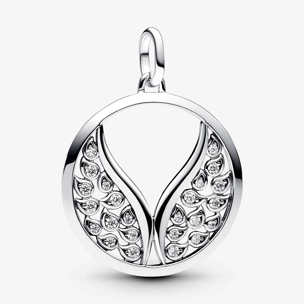 talisman de tip medalion supradimensionat cu aripi pandora me 793371c01