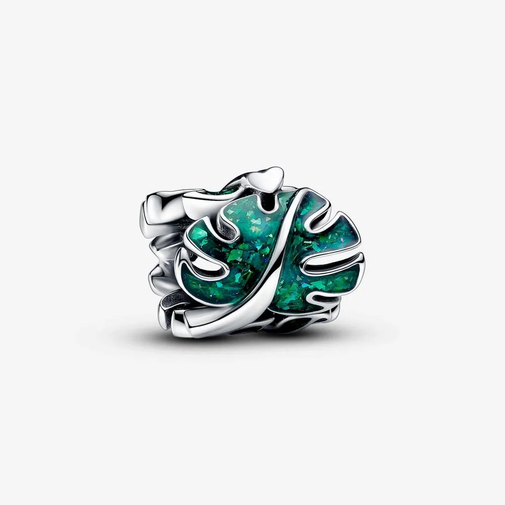 talisman pandora cu frunze verzi de monstera 793332c01