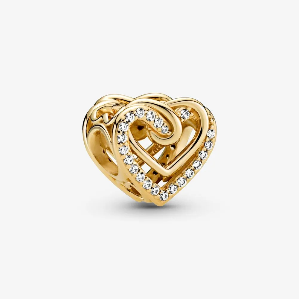 talisman pandora cu inimi strălucitoare împletite 769270c01