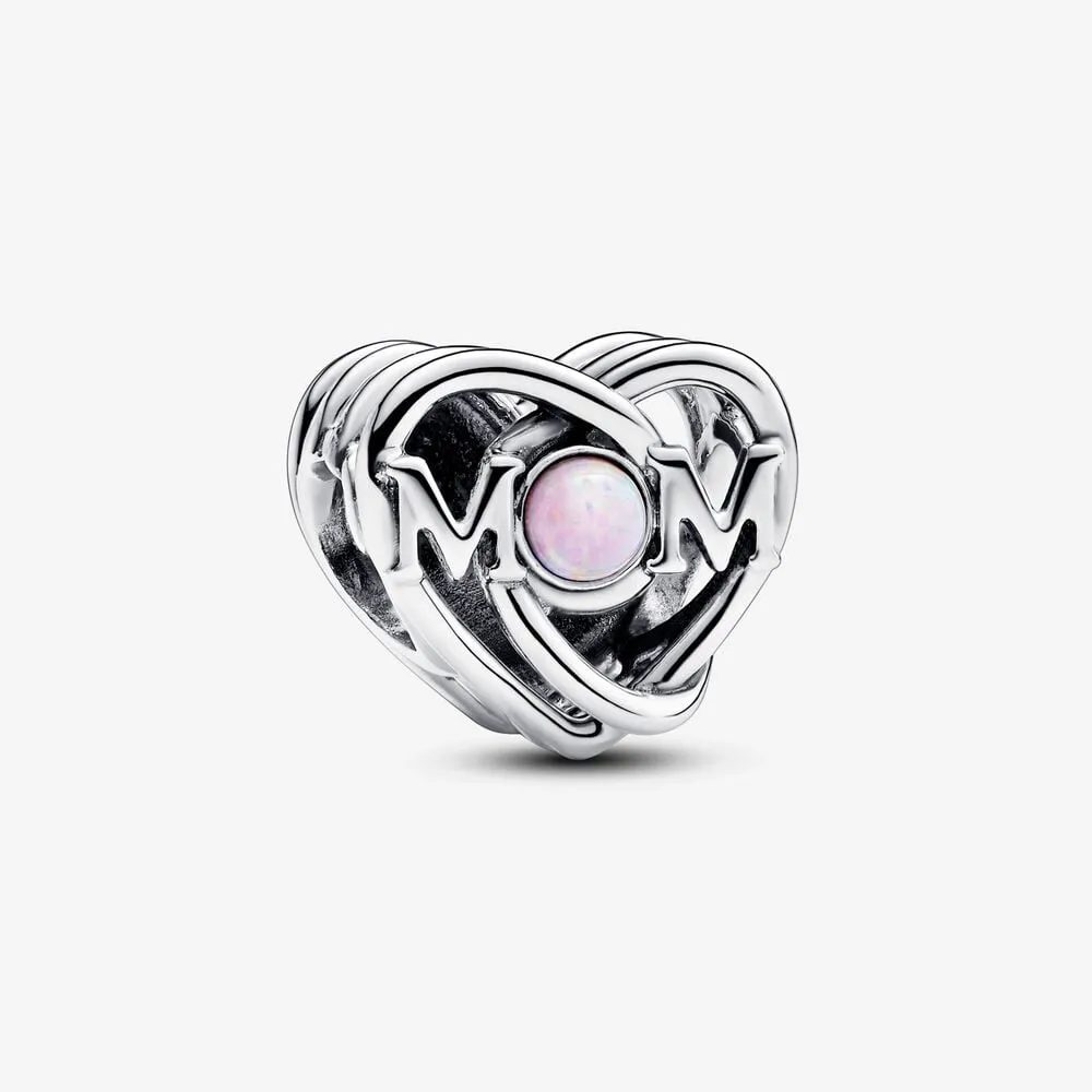 talisman pandora cu structură dantelată cu inimă și inscripția mum 793233c01