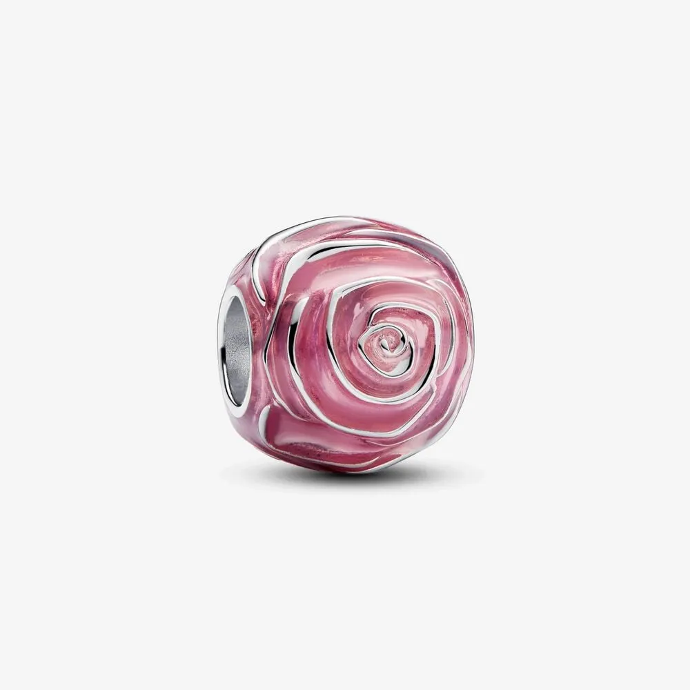 talisman pandora cu trandafir roz înflorit 793212c01
