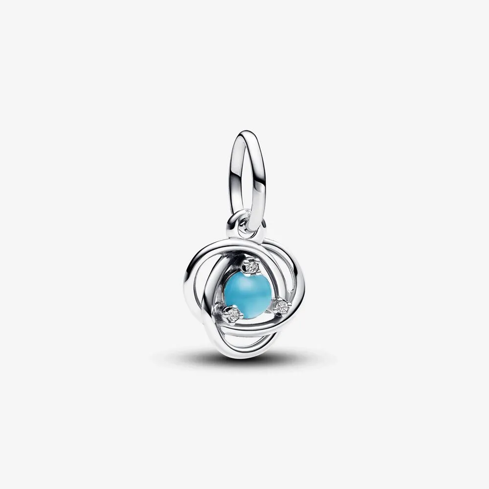 talisman pandora de tip pandantiv cu cercul eternității în nuanța albastru turcoaz 793125c12