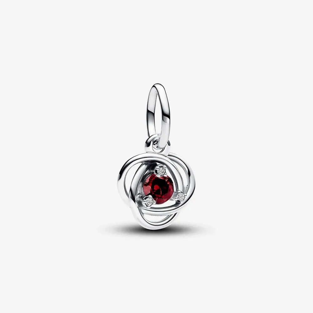 talisman pandora de tip pandantiv cu cercul eternității în nuanța roșu 793125c01