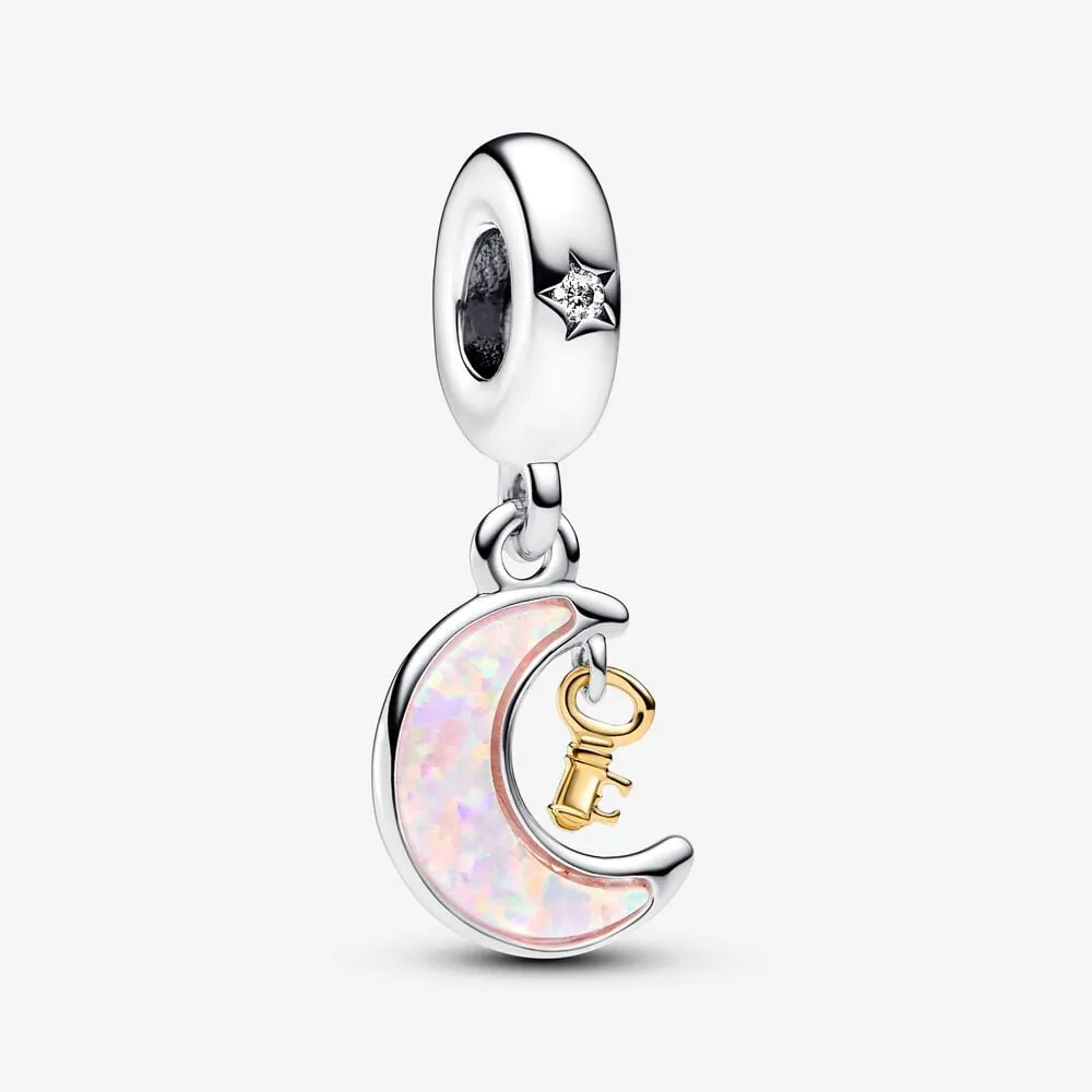 talisman pandora de tip pandantiv cu cheie și lună în două nuanțe 762985c01