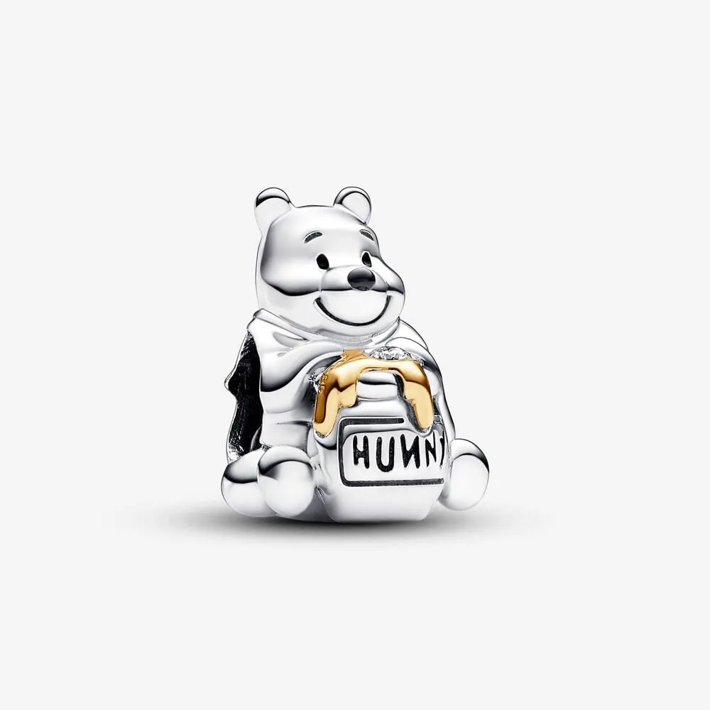 talisman pandora de tip pandantiv cu diamant creat în laborator și winnie the pooh pentru aniversarea disney cu numărul 100 793