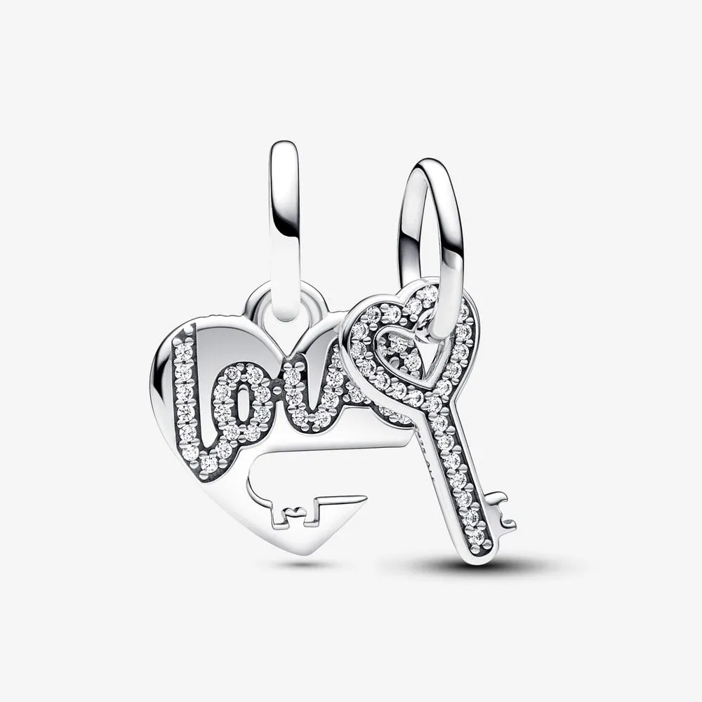 talisman pandora de tip pandantiv cu inimioară și cheie ce poate fi împărțit 793081c01