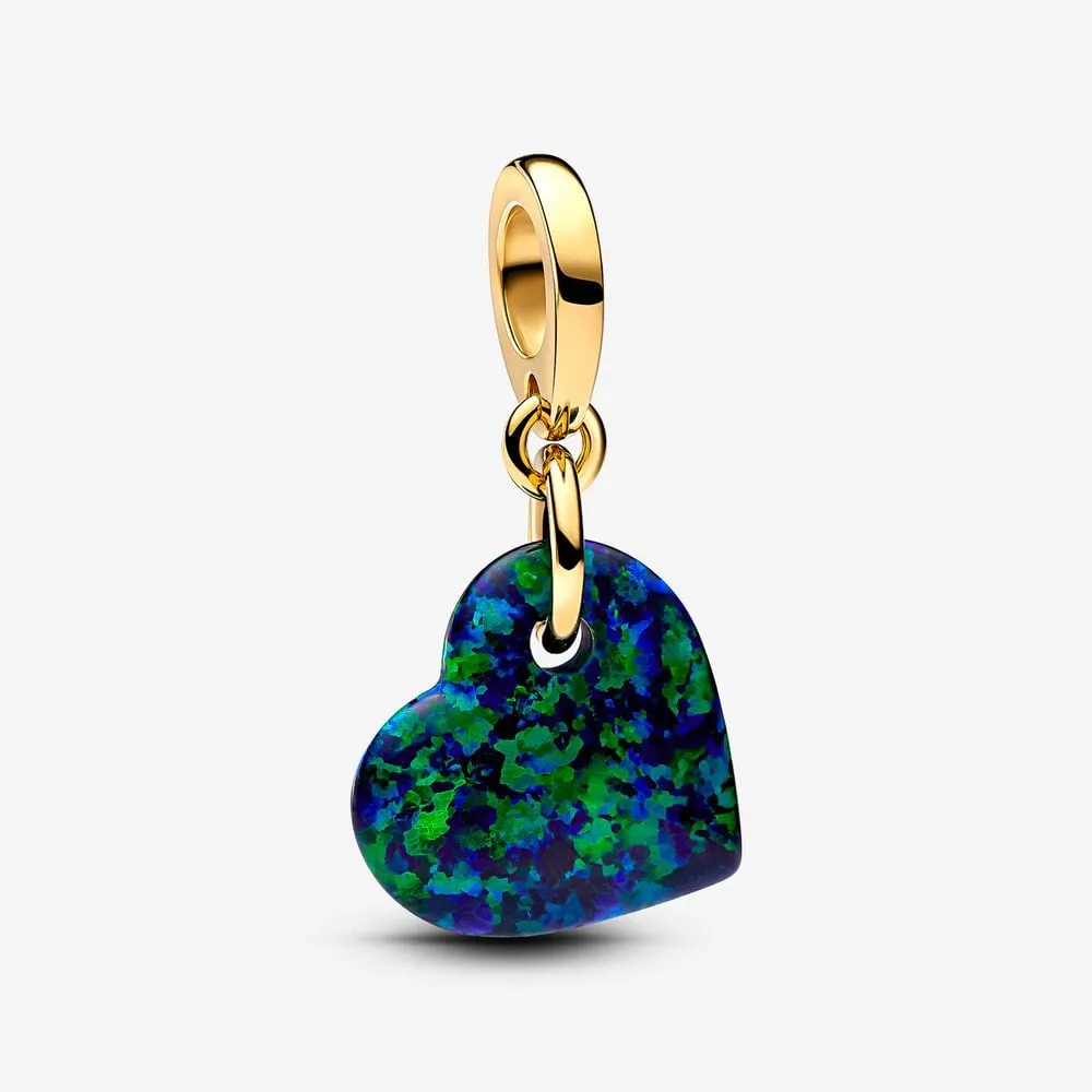 talisman pandora de tip pandantiv cu inimă verde opalescent 763348c01