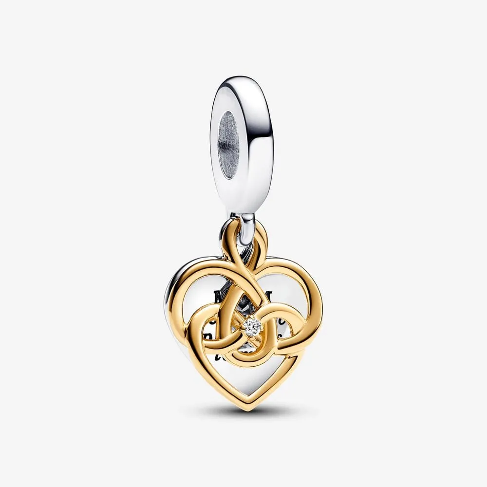 talisman pandora de tip pandantiv dublu cu diamant creat în laborator ce poate fi inscripționat cu textul mum 763237c01