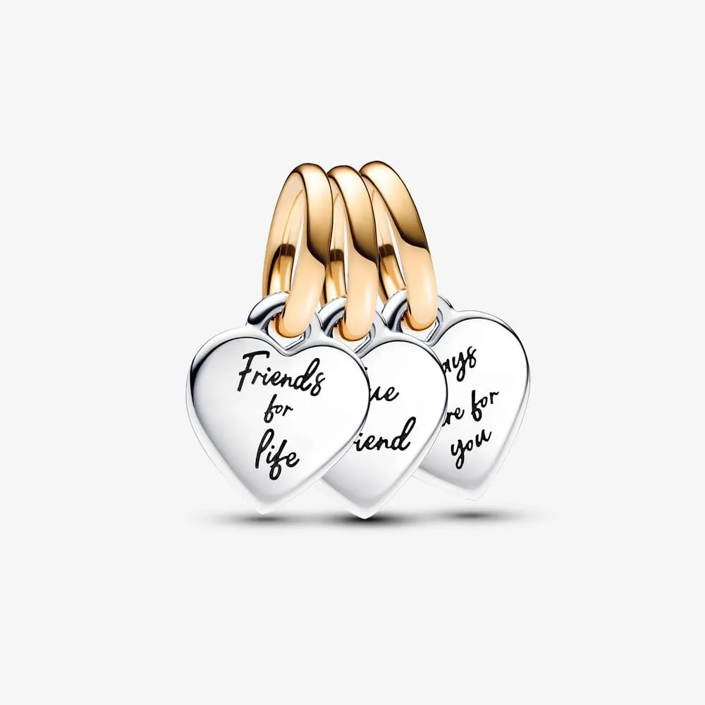 talisman pandora de tip pandantiv triplu dedicat prieteniei în două nuanțe ce poate fi împărțit 762722c00