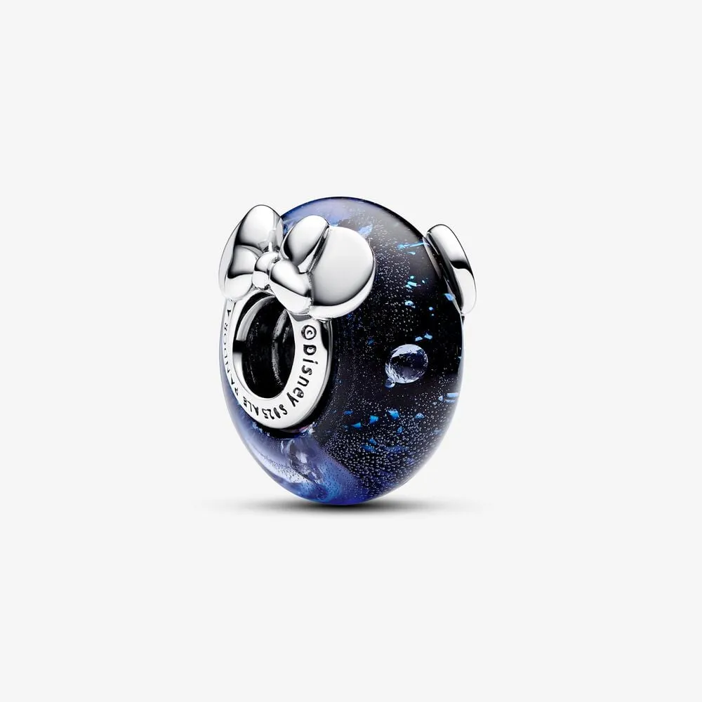talisman pandora din sticlă de murano albastră cu mickey mouse și minnie mouse de la disney 792958c01