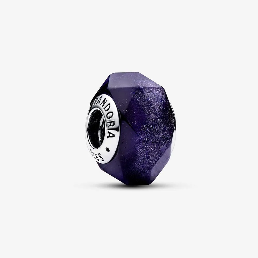 talisman pandora din sticlă de murano albastră fațetată 792984c00