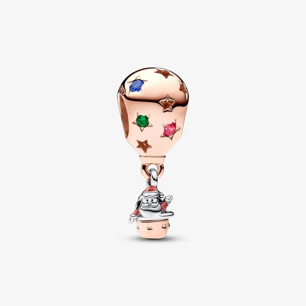 talisman pandora moș crăciun în două nuanțe într un balon cu aer cald 782976c01