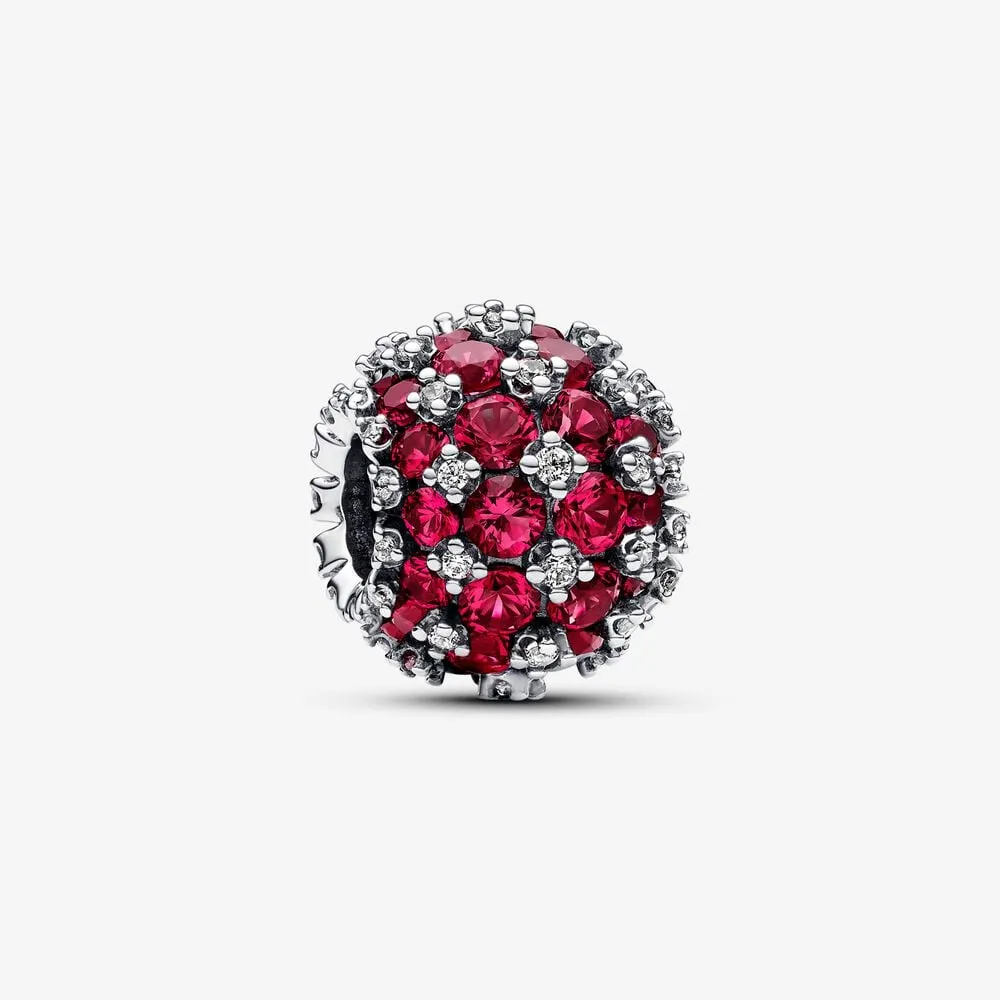 talisman pandora rotund strălucitor cu pavé de culoare roz 792630c03