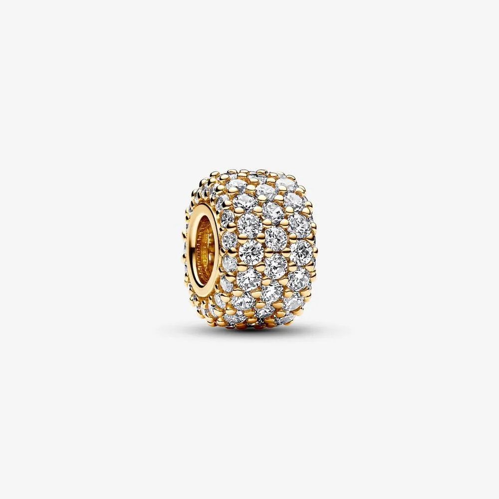 talisman pandora strălucitoare cu trei rânduri de pavé 762820c01