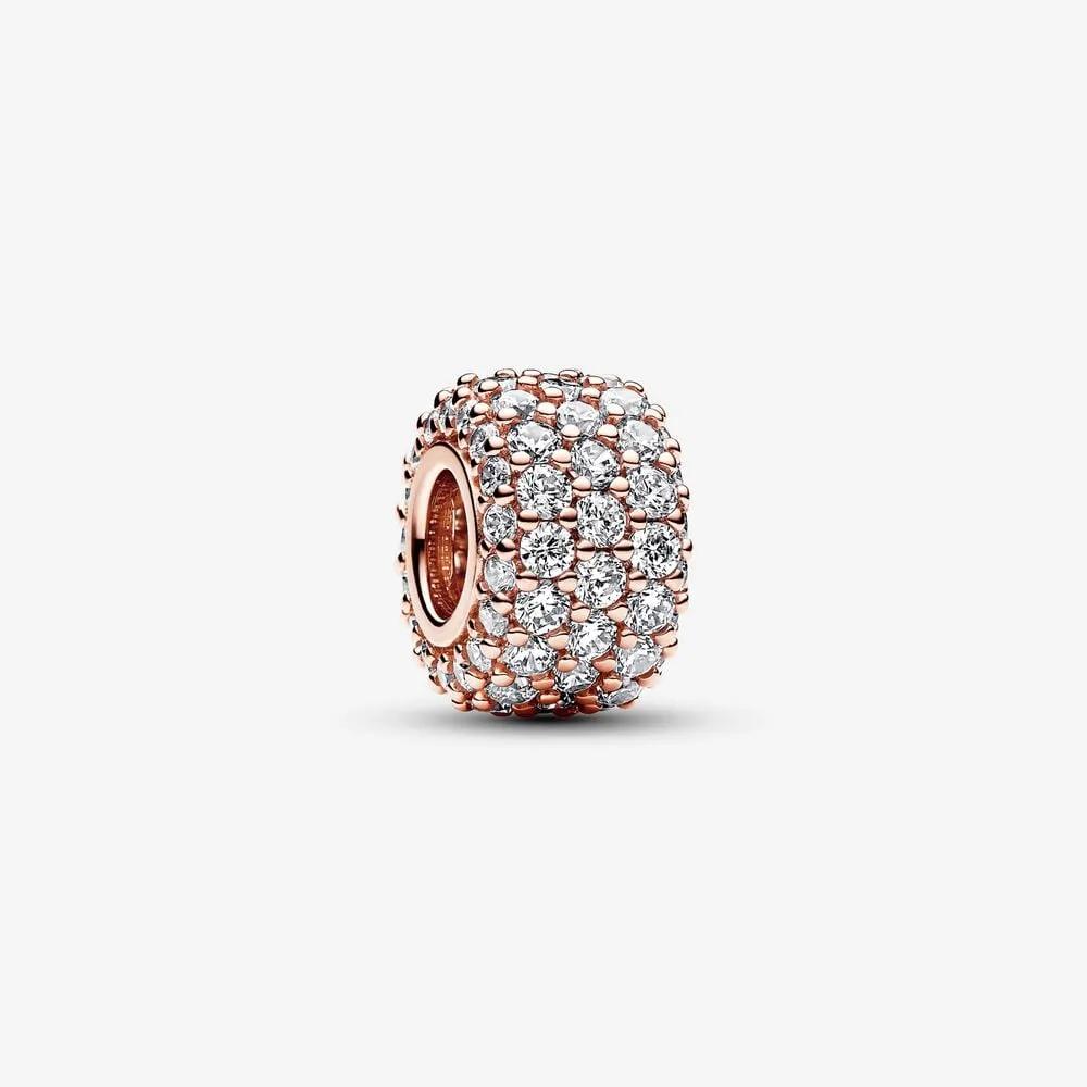 talisman pandora strălucitoare cu trei rânduri de pavé 782820c01