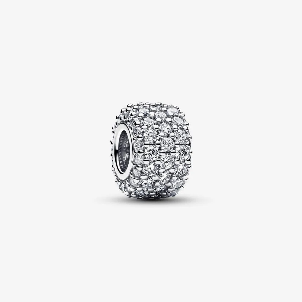 talisman pandora strălucitoare cu trei rânduri de pavé 792820c01