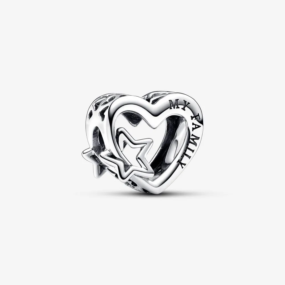 talisman pandora în formă de inimioară și stea cu structură dantelată 792829c00