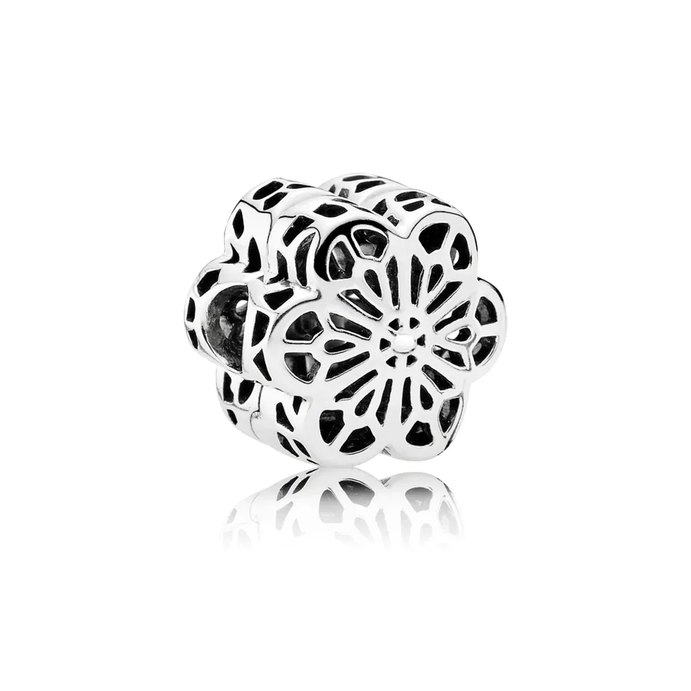 clips pandora floral daisy dantelă din argint