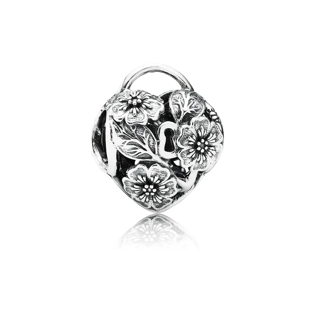 talisman dantelat inimă florală pandora